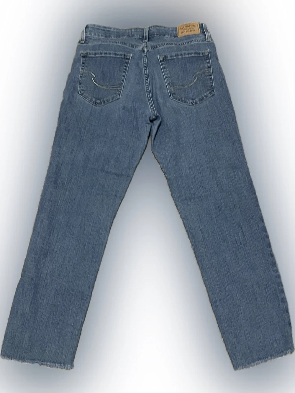 Levi Strauss Signature Mid Rise Boyfriend Jeans Women’s 6 W28 Distressed Raw Hem